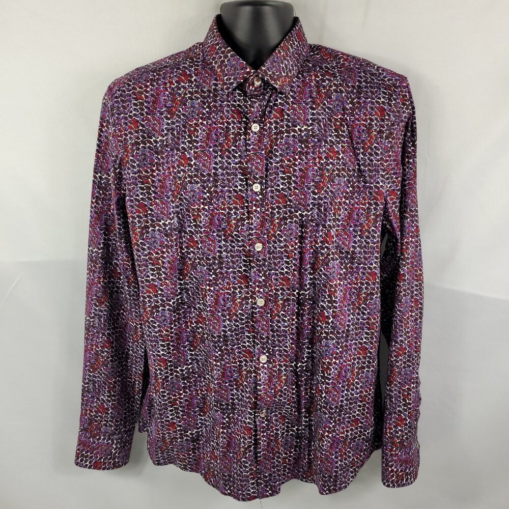 John Lennon Collection Retro Long Sleeve Button-Up Dress Shirt size Mens Large